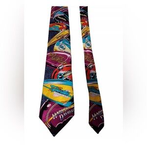 Harley Davidson Motor Company Vintage 1993Men's 100% Silk Neck Tie Multicolor